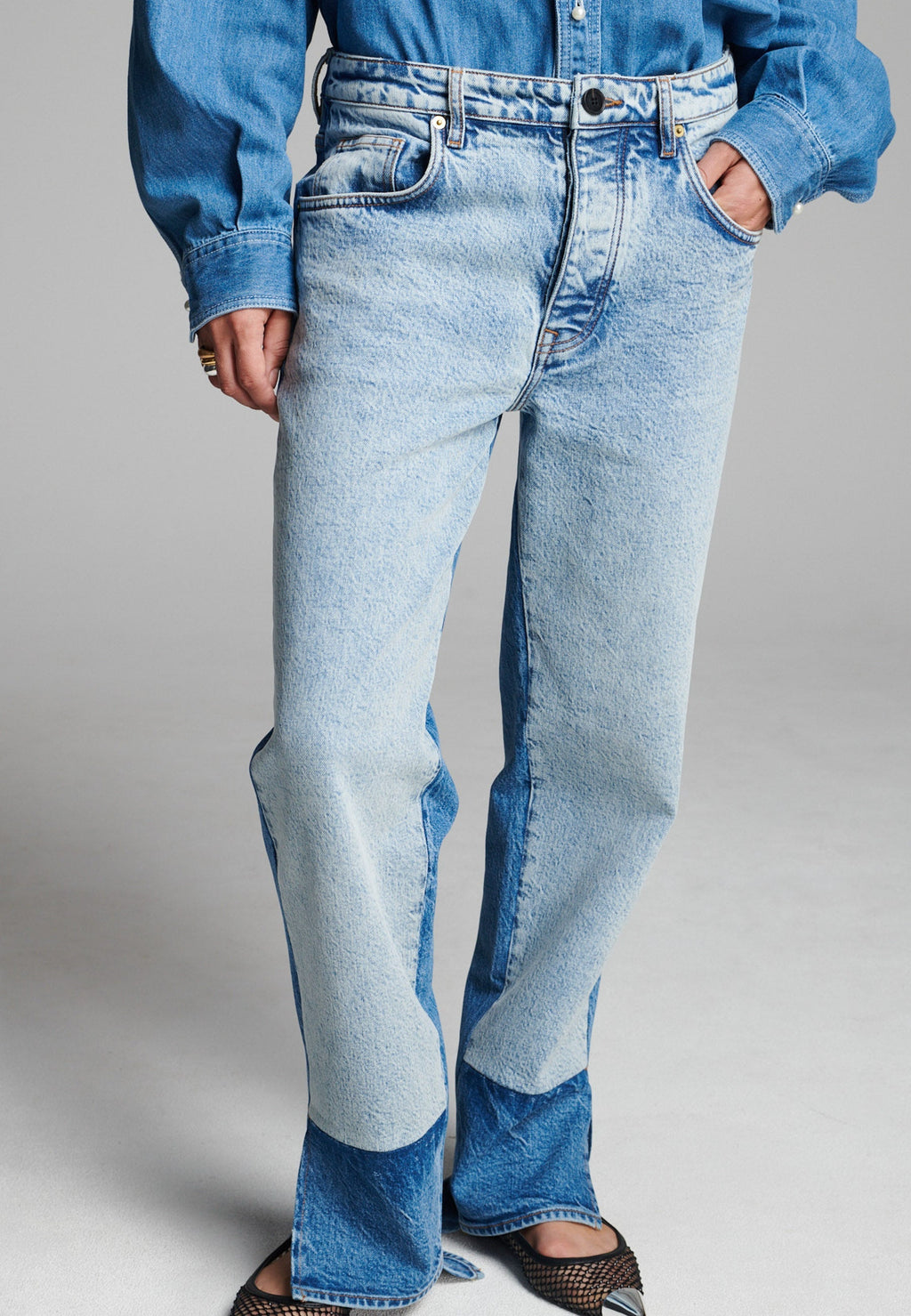 Twist Two Colour Pants Blue