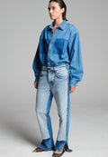 Twist Two Colour Pants Blue