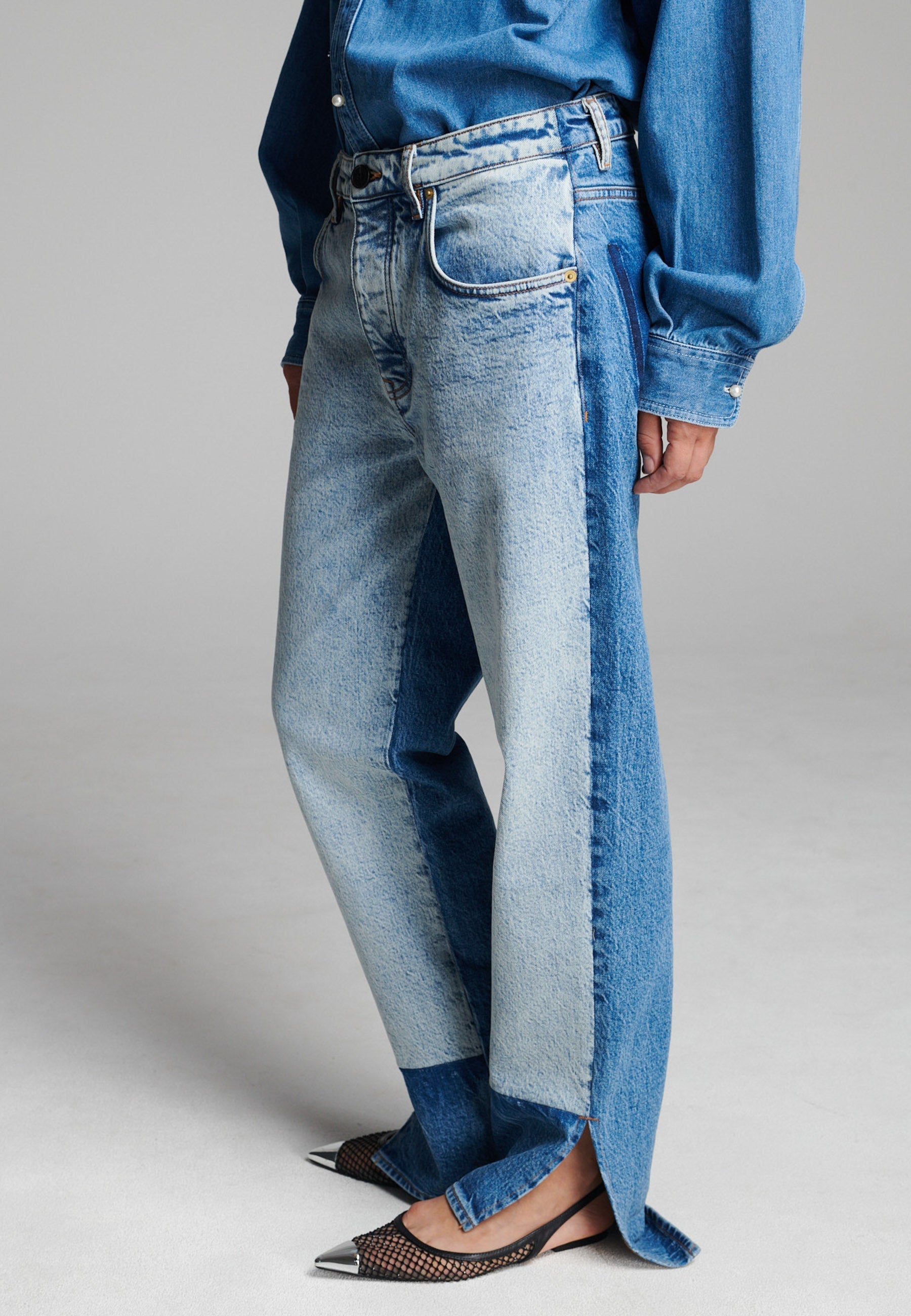 Twist Two Colour Pants Blue