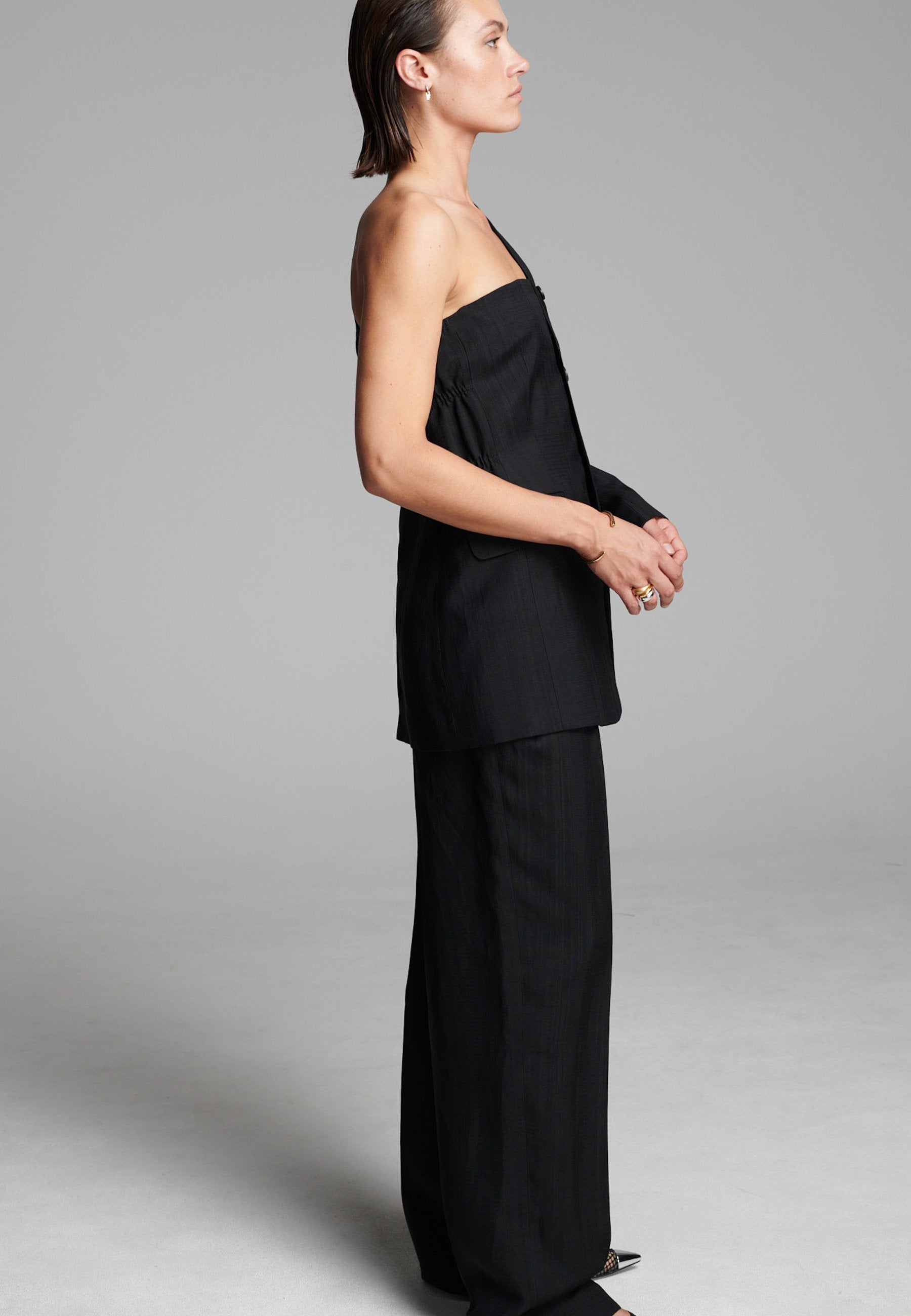 Score-1 Sleeve Blazer Black